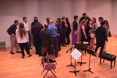 Participants onstage after Concert 1999